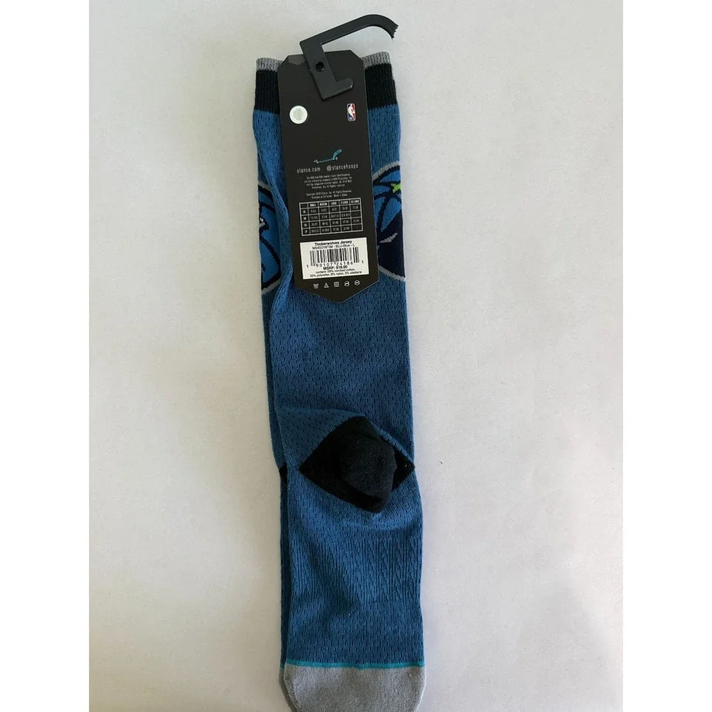 Stance NBA Minnesota Timberwolves Large 9-12 Hoops Arena Logo NBA Socks New